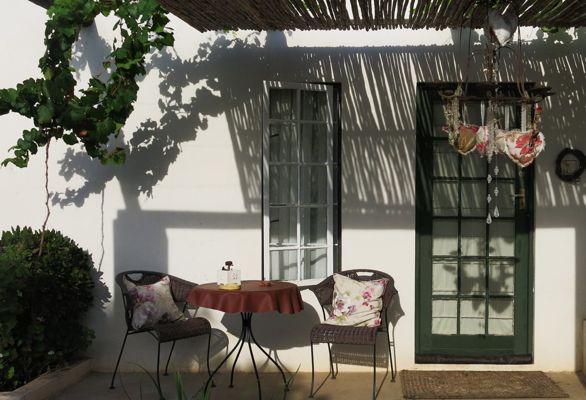 Ons terrasje bij "Soeterus" in Calitzdorp.